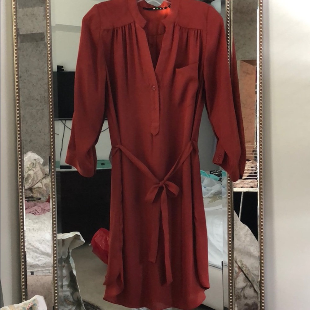 Rust 3/4” sleeve dress